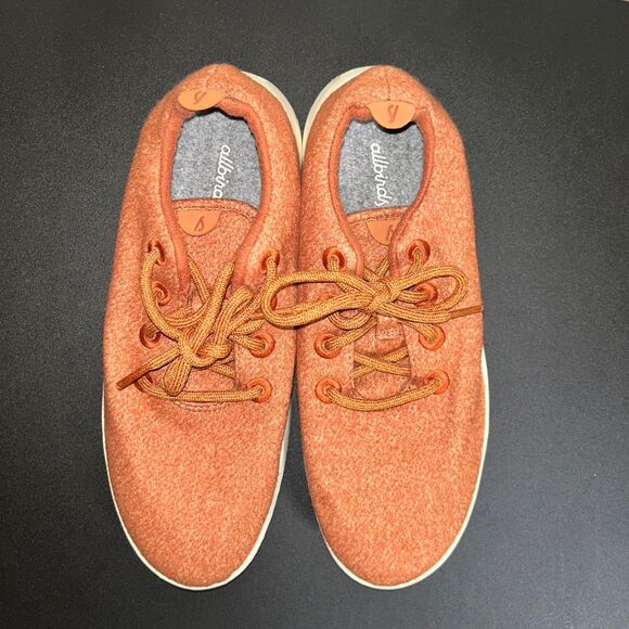 Allbirds Women's Orange Wool Runners Sz. 10 - White Soles - Picture 6 of 8